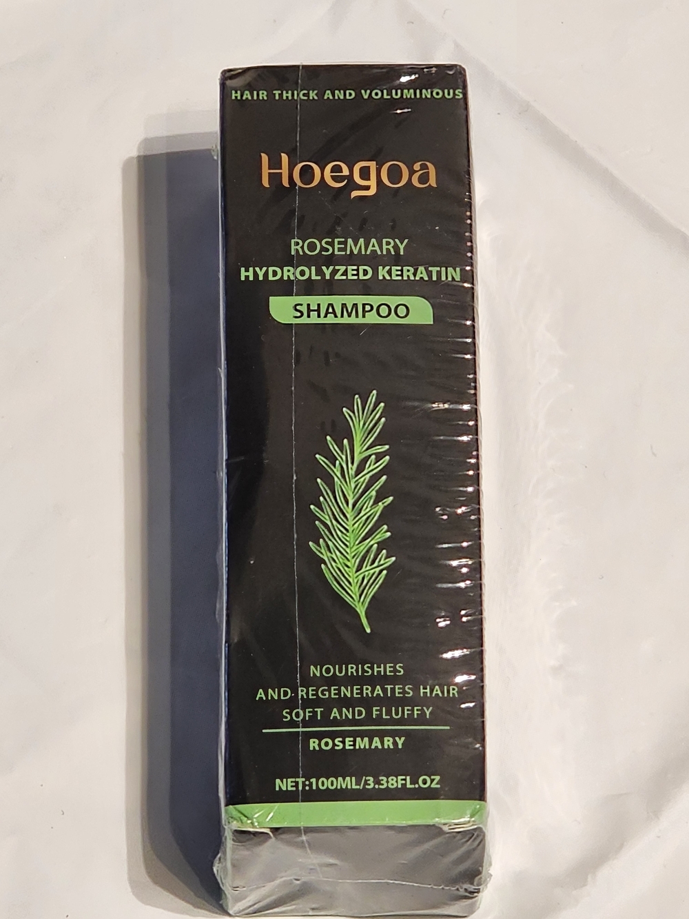 Hoegoa Rosemary Hydrolyzed Keratin Shampoo - Black with Green Accents